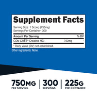 Thumbnail for Nutricost Creatine HCl Powder (8 OZ) - Made with CON-CRET Creatine, 300 Servings