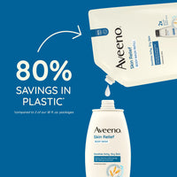 Thumbnail for Aveeno Skin Relief Body Wash Fragrance-Free + Triple Oat Formula, Gentle Daily Cleanser for Sensitive Skin Leaves Itchy, Dry Skin Feeling Soothed & Moisturized, Body Wash Refill, 36 fl. oz