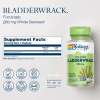 Thumbnail for SOLARAY Bladderwrack Capsules 580 mg - Nutrient-Packed Seaweed Supplement, High in Iodine - Balanced Herbal Support - Vegan, Non-GMO, 60-Day Guarantee, Lab Verified - 100 Servings, 100 VegCaps