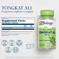 Thumbnail for Solaray Tongkat Ali 400 mg - Longjack Tongkat Ali for Men - Herbal Support for Men's Health and Vitality - Vegan, Non-GMO, Lab Verified - 60 Servings, 60 VegCaps