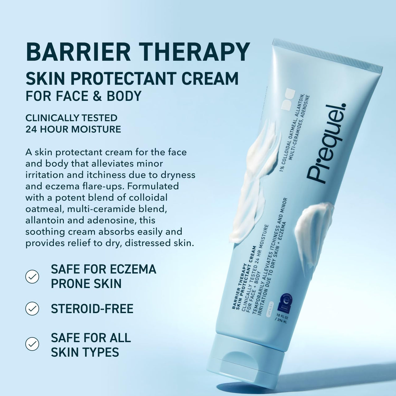 Prequel – Barrier Therapy Skin Protectant Cream for Face and Body – Advanced Skin Barrier Repair Moisturizer To Soothe Dry, Irritated Skin And Lock In Moisture – 2 Pack