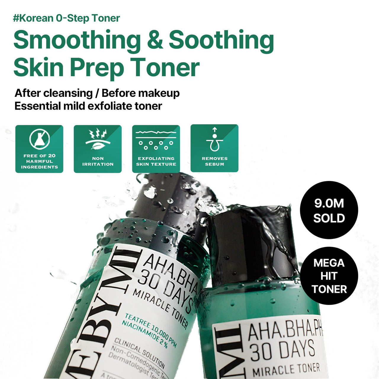 SOME BY MI AHA BHA PHA 30 Days Miracle Toner + AHA BHA PHA 30 Days Miracle Cream - 5.07Oz+2.02Oz - Made from Tea Tree Water for Sensitive Skin - Skin Wastes, Sebum and Oiliness Care - Korean Skin Care