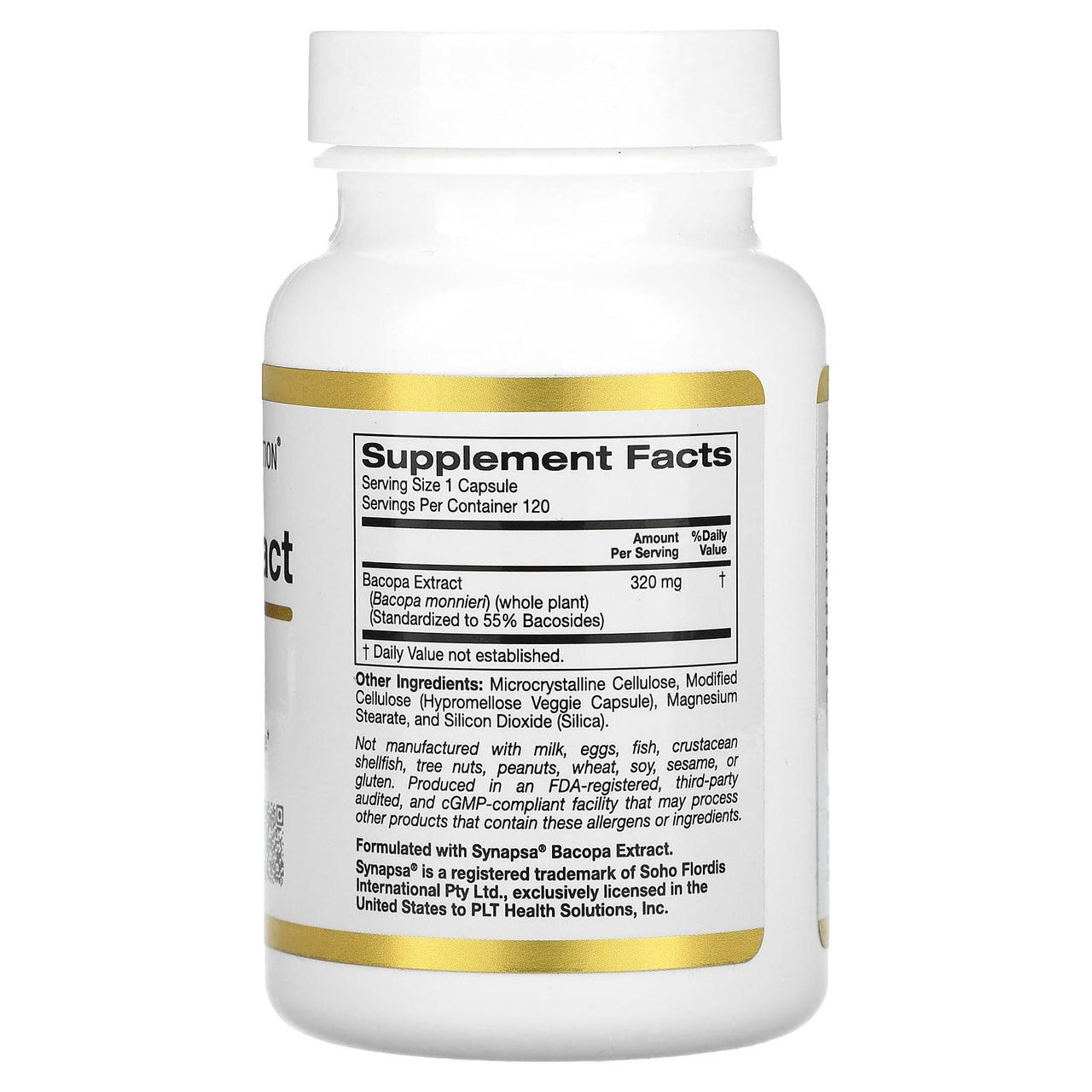 California Gold Nutrition Bacopa Extract, 320 mg, 120 Veggie Capsules