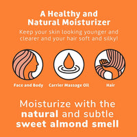 Thumbnail for De La Cruz Sweet Almond Oil, Natural Hair and Skin Moisturizer, 3-Pack of 2 FL Oz Glass Bottles
