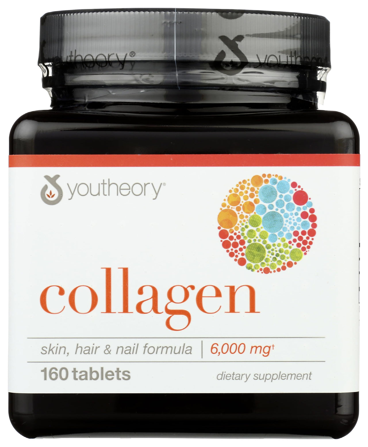 Youtheory Advanced Collagen with Vitamin C - 6,000 mg Hydrolyzed Collagen Peptides & Amino Acids - Hair, Nails, Joints & Bones Support - 160 Tablets (26-Day Supply)*