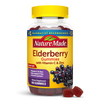 Thumbnail for Nature Made Elderberry Gummies with Vitamin C and Zinc, Dietary Supplement for Immune Support, 100 Elderberry Gummies, 50-Day Supply