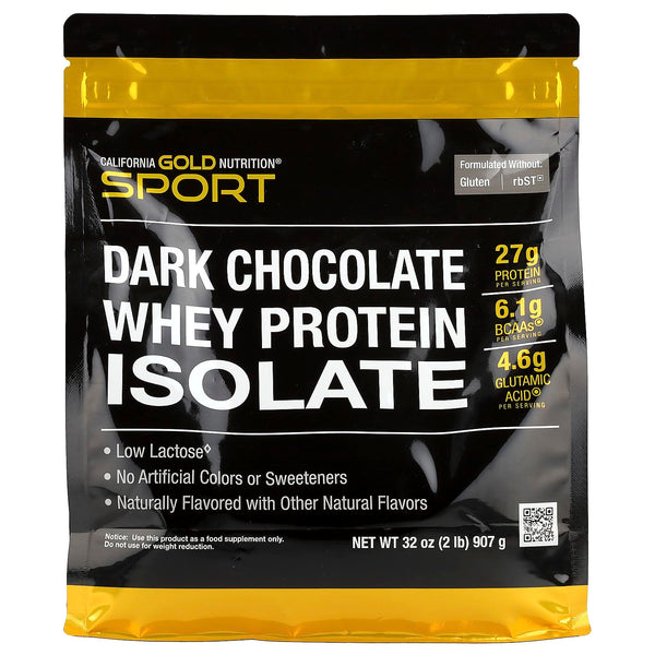 California Gold Nutrition Sport, Whey Protein Isolate, Dark Chocolate, 2 lb (907 g)