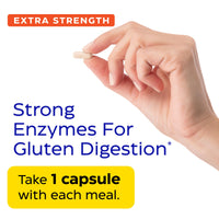 Thumbnail for Enzymedica GlutenEase Extra Strength, Advanced Gluten Digestive Enzymes for Women and Men, Fast-Acting Formula for Bloating Relief & Digestive Health, 30 Capsules