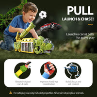 Thumbnail for LUCKFUTURE Dinosaur Truck Toy, Green Triceratops Launcher Vehicle - Dino Car Toy that Shoots, Fun Play Set with Cargo Carrier for Toddlers Kids Ages 3 4 5 6 7