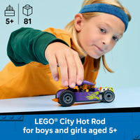 Thumbnail for LEGO City Hot Rod Race Car Building Toy for Kids - Pretend Play Set for Boys & Girls, Ages 5+ - Toy Car W/Racecar Driver Minfigure - Gift Idea for Birthdays - 60485