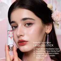 Thumbnail for Flower Knows Butterfly Cloud Collar Glossy Lipstick,Hydrating Solid Lip Gloss,Moisturizing Red Tinted Lip Balm,Long Lasting Lip Gloss in Balm for Girls&Women,(C08 Sunset Clouds)