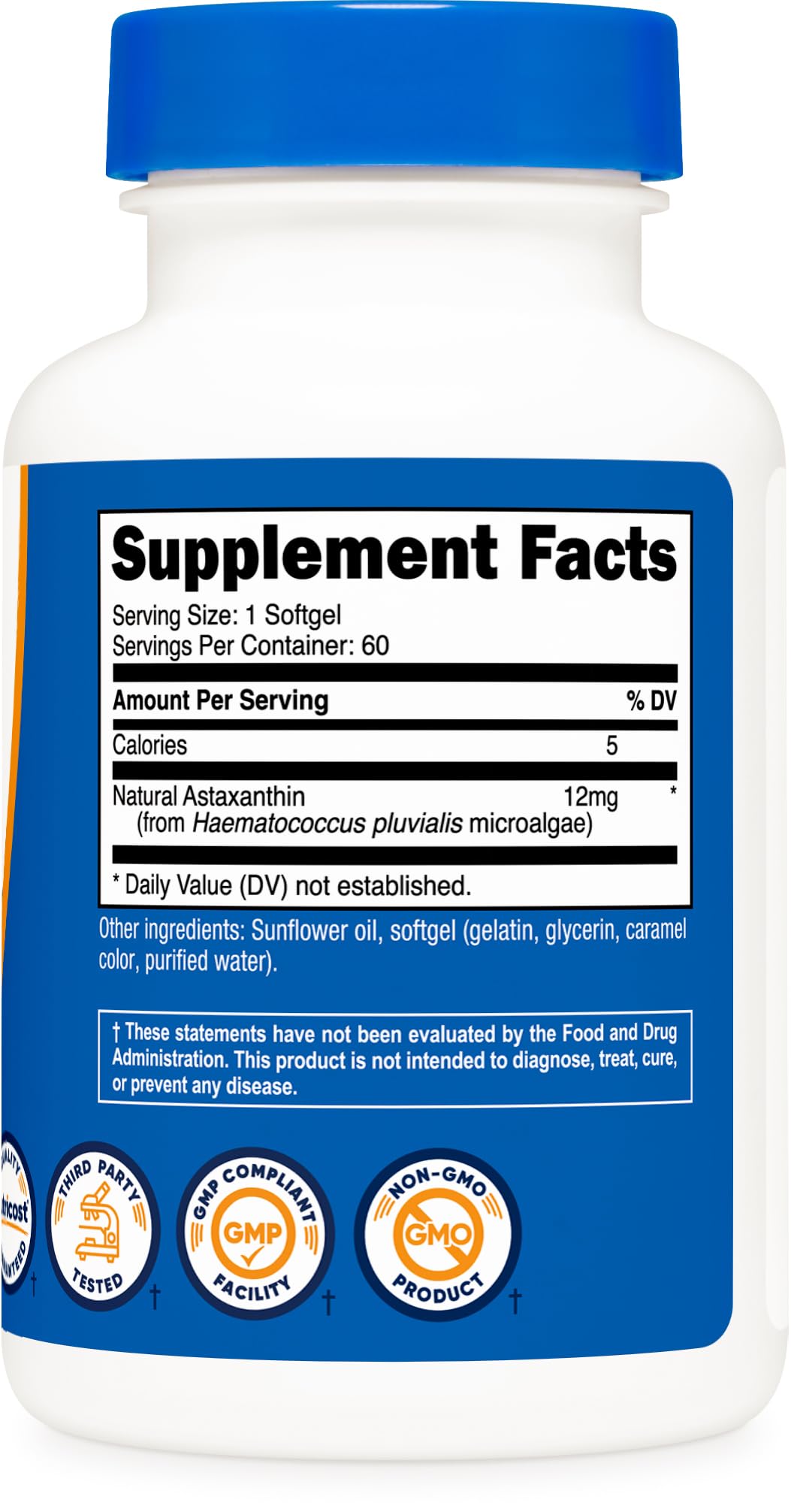 Nutricost Astaxanthin 12mg, 60 Softgels - Non-GMO and Gluten Free (2 Month Supply)