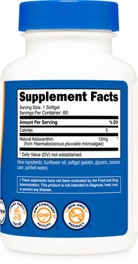 Thumbnail for Nutricost Astaxanthin 12mg, 60 Softgels - Non-GMO and Gluten Free (2 Month Supply)
