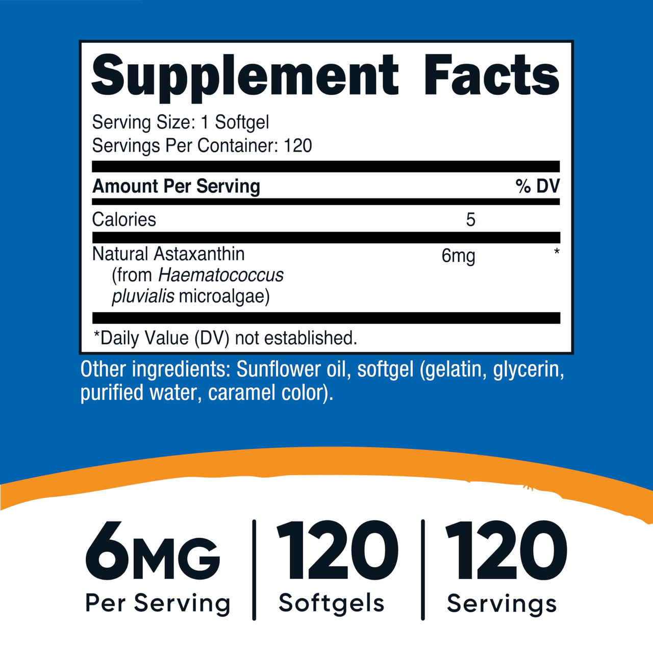 Nutricost Astaxanthin 6mg, Non-GMO and Gluten Free, 120 Softgels (4 Month Supply)