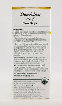 Thumbnail for Celebration Herbals Dandelion Leaf Tea Bags 24 Count
