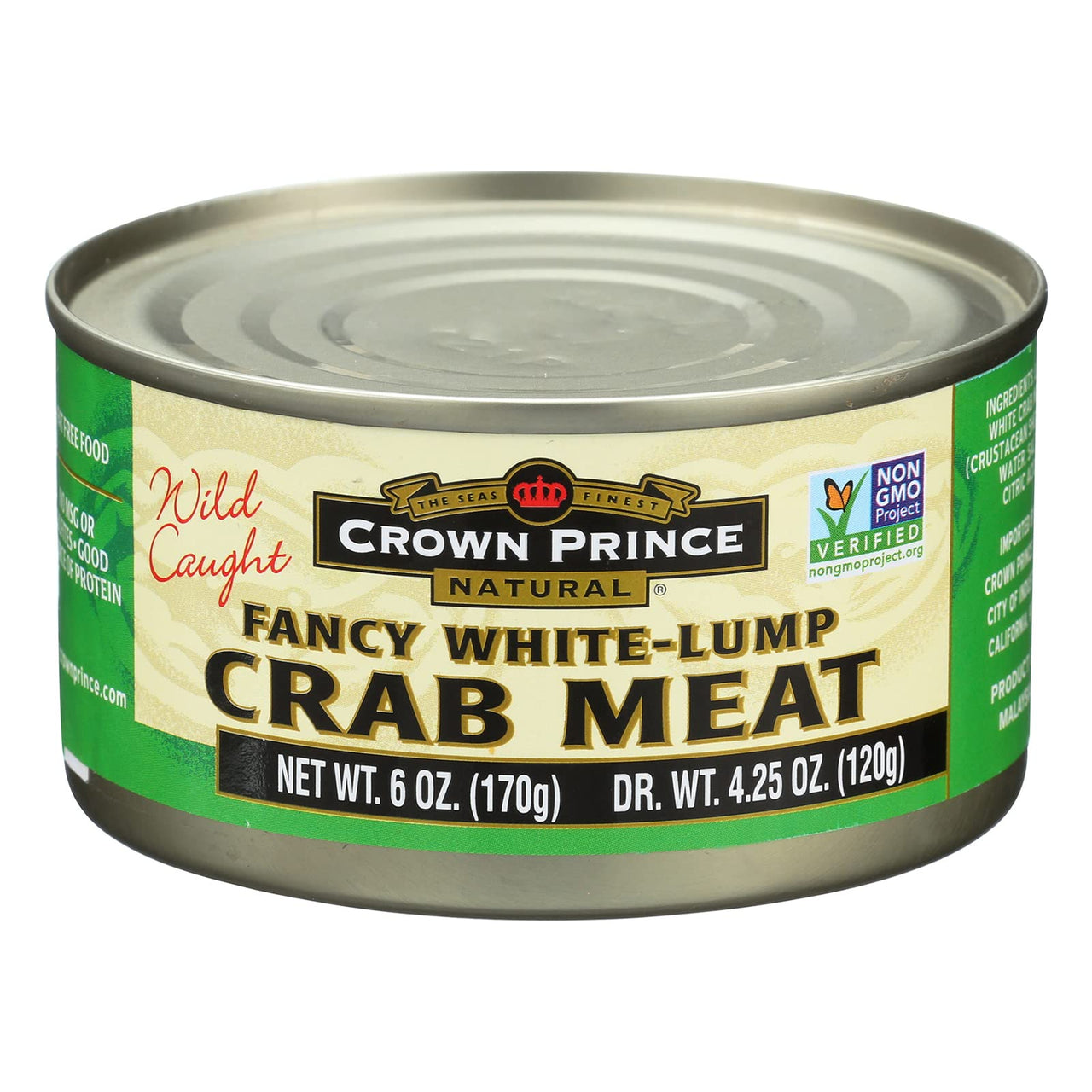 CROWN PRINCE CRAB MEAT WHITE LUMP, 6 OZ