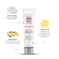 Thumbnail for EltaMD UV Active Mineral Sunscreen with Zinc Oxide, Water Resistant Sunscreen SPF 50+ Up to 80 Minutes, Oil Free SPF for Face and Body, 3.0 oz Tube