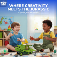 Thumbnail for TOY Life Dinosaur Transport Truck Playset, 57 Pieces, Ages 3+
