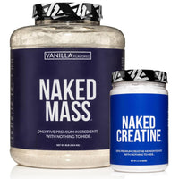 Thumbnail for NAKED Vanilla Mass Gainer (8LB Bulk) Creatine Monohydrate 500g (100 Servings) – Non-GMO; Gluten Free; Soy Free; No Fillers; Strength Support