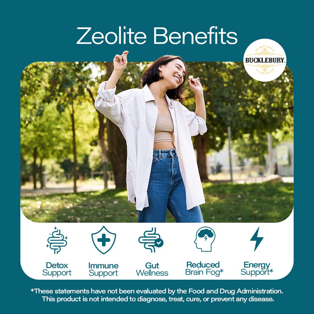 BUCKLEBURY Micronized Zeolite Capsules - Mineral Zeolite Detox for Adults - Supports Immune System, Metabolism & Digestive Health - Advanced Formula for Men & Women - 90 Vegan Capsules