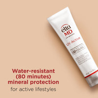 Thumbnail for EltaMD UV Active Mineral Sunscreen with Zinc Oxide, Water Resistant Sunscreen SPF 50+ Up to 80 Minutes, Oil Free SPF for Face and Body, 3.0 oz Tube