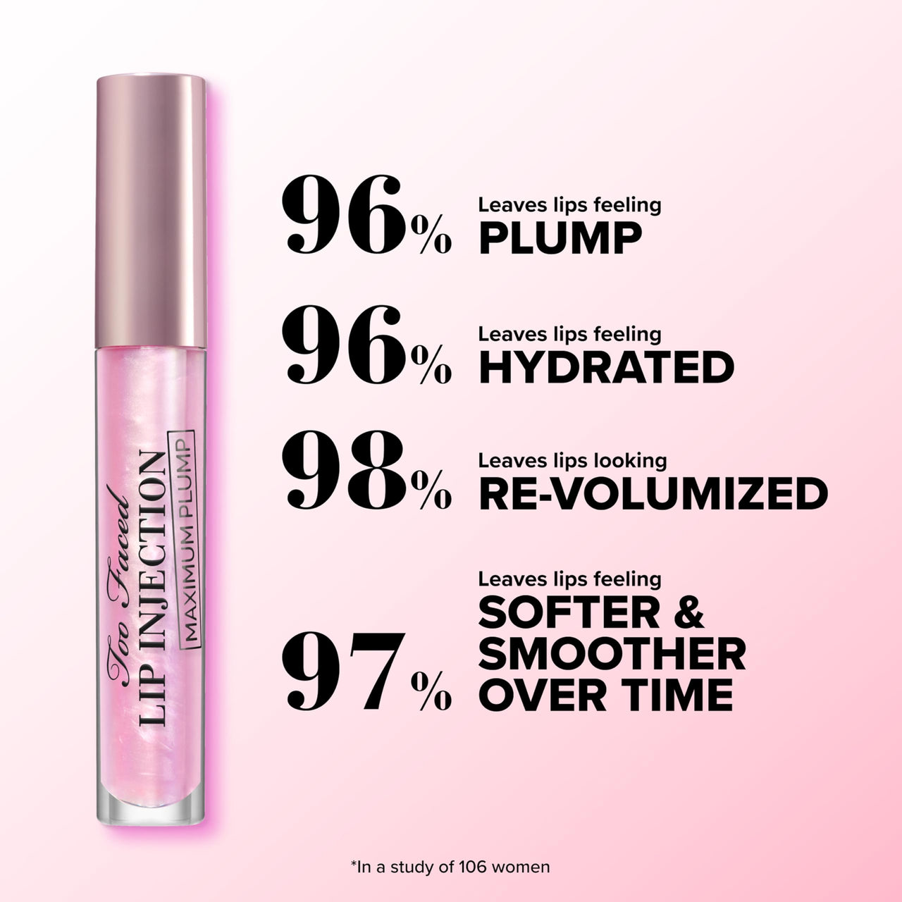 Too Faced Lip Injection Maximum Plump Extra Strength Lip Plumper Gloss | Hydrating + Plumping, 0.14 Fl Oz, Blueberry Buzz