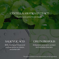 Thumbnail for VT COSMETICS CICA Mild Toner Pad (60 Pads) - Exfoliating, Hydrating, Soothing, pH Balancing With BHA, Centella Asiatica Extract, Hyaluronic Acids for Daily Facial Use