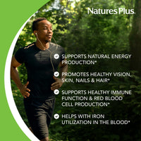 Thumbnail for NaturesPlus Vitamin B2 100 mg - 90 Tablets - Supports Energy, Immune Health & Vibrant Hair, Skin, and Nails - Antioxidant Protection - Vegetarian, Gluten Free - 90 Servings