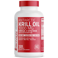 Thumbnail for Bronson Antarctic Krill Oil 1000 mg with Omega-3s EPA, DHA, Astaxanthin and Phospholipids 120 Softgels