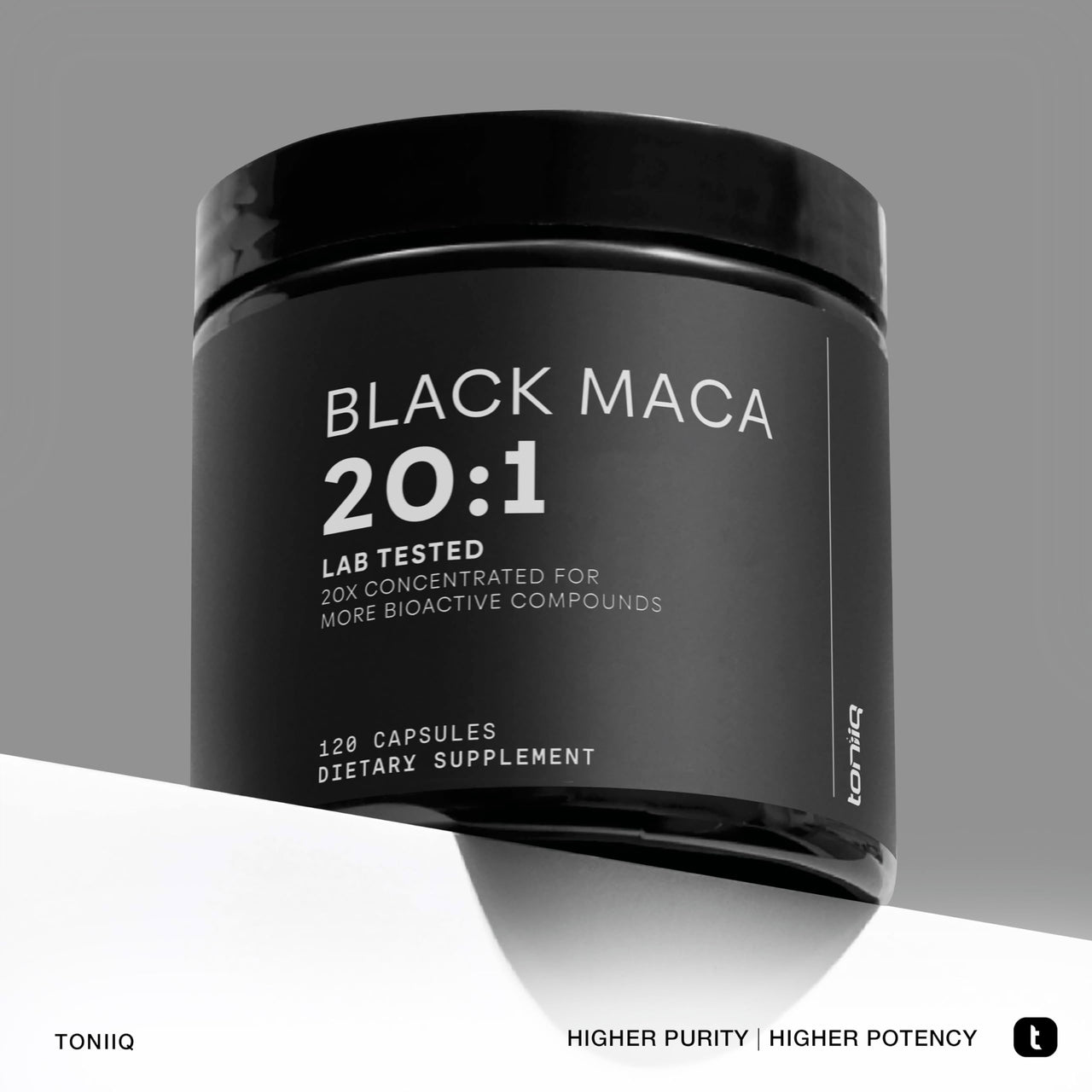 Black Maca Root - Ultra High Potency 20:1 Extract - Single Origin, Wildcrafted & Highly Concentrated - Third-Party Lab Tested - 120 Capsules