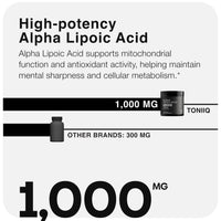 Thumbnail for Toniiq 1000mg Ultra High Strength Alpha Lipoic Acid Capsules - Highly Purified 99%+ USP Standard - 120 Capsules ALA Supplement