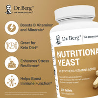 Thumbnail for Dr. Berg Nutritional Yeast Tablets – Natural B12 Added - All 8 B Vitamin Complex – Organic Vanilla Flavor - 270 Vegan Tablets Dietary Supplements