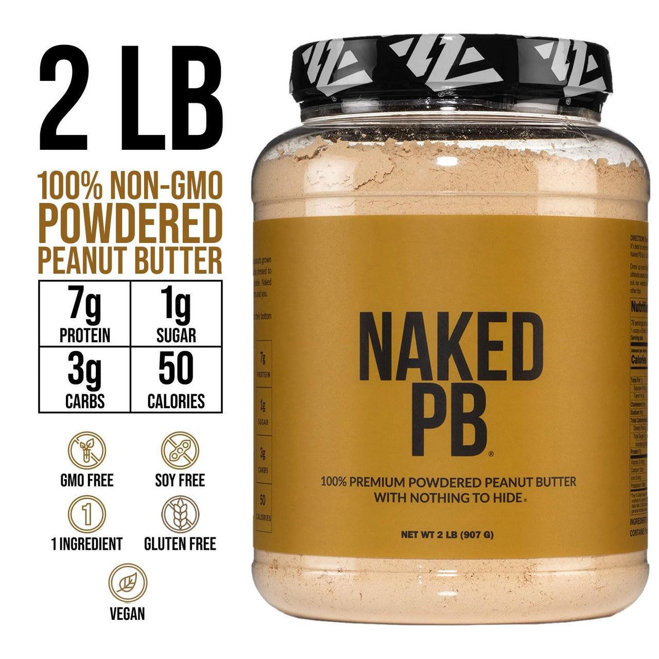 NAKED Whey Chocolate Protein Powder 5LB (60 Servings) + Chocolate Peanut Butter Powder (47 Servings) Bundle