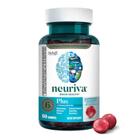 Thumbnail for NEURIVA Plus Brain Supplement for Memory,Focus & Concentration+Cognitive Function with Vitamins B6 & B12 and Clinically Tested Nootropics Phosphatidylserine and Neurofactor,50ct Strawberry Gummies