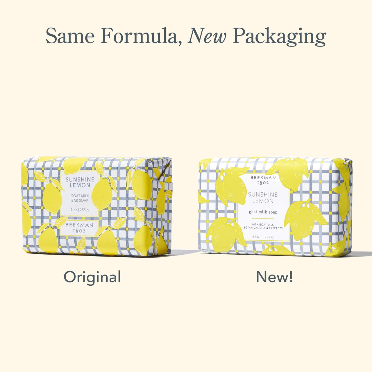 Beekman 1802 Goat Milk Body Soap Bar, Sunshine Lemon - Scented - 9 oz - Nourishes, Moisturizes & Hydrates - 100% Vegetable Soap with Lactic Acid - Good for Sensitive Skin - Cruelty Free