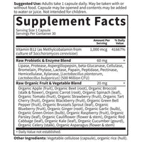 Thumbnail for Garden of Life Vitamin Code Raw B-12 - 30 Capsules, 1,000mcg Whole Food B12 Methylcobalamin for Energy, Vegan Methylcobalamin Vitamin plus Probiotics and Enzymes, Gluten Free Supplements