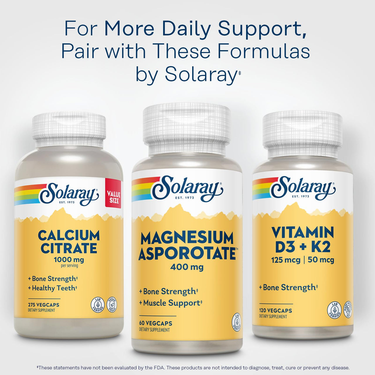 Solaray Magnesium Asporotate 400 mg, Aspartate, Orotate & Citrate Complex, Healthy Heart, Muscle, Nerve & Circulatory Function Support 180ct (60 CT)