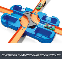 Thumbnail for Hot Wheels Toy Car Track Builder Playset, Deluxe Stunt Box with 25 Component Parts & 1:64 Scale Vehicle (Amazon Exclusive)