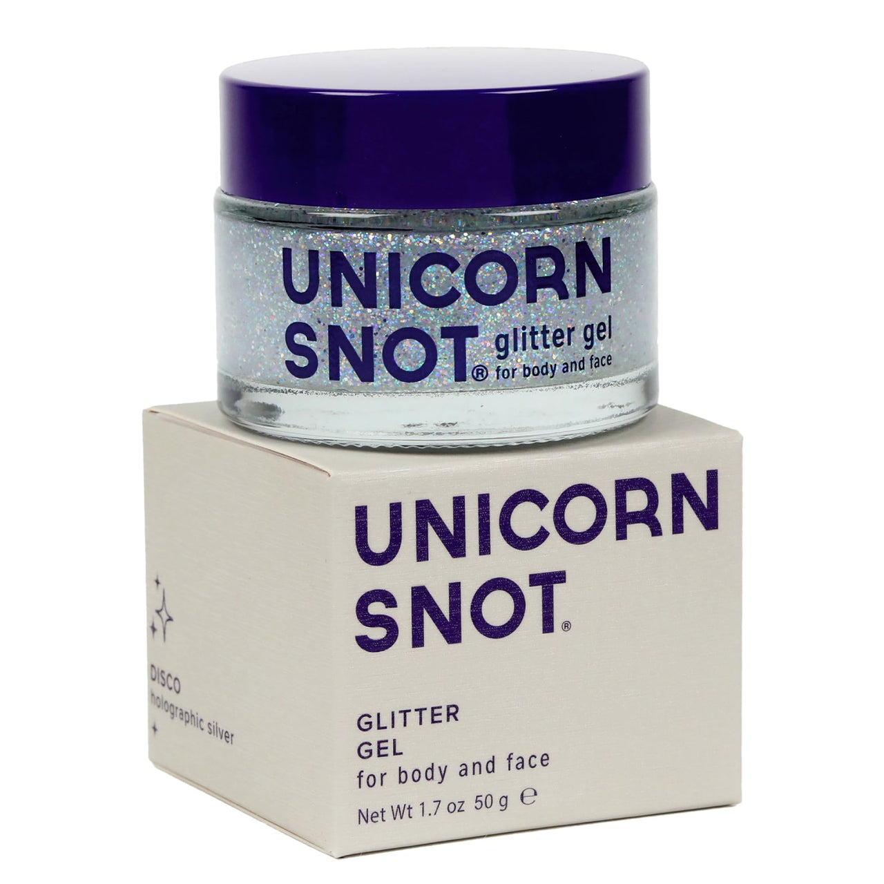 UNICORN SNOT Holographic Face Glitter & Body Glitter Gel | Hair Glitter, Vegan & Cruelty Free, 1.7 oz Silver Glitter (Disco)