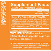 Thumbnail for The Vitamin Shoppe Ultimate 10+ Probiotics 50 Billion CFU - 10 Probiotic Strains for Digestive Health, Immune & Gut Support (60 Vegetable Capsules)