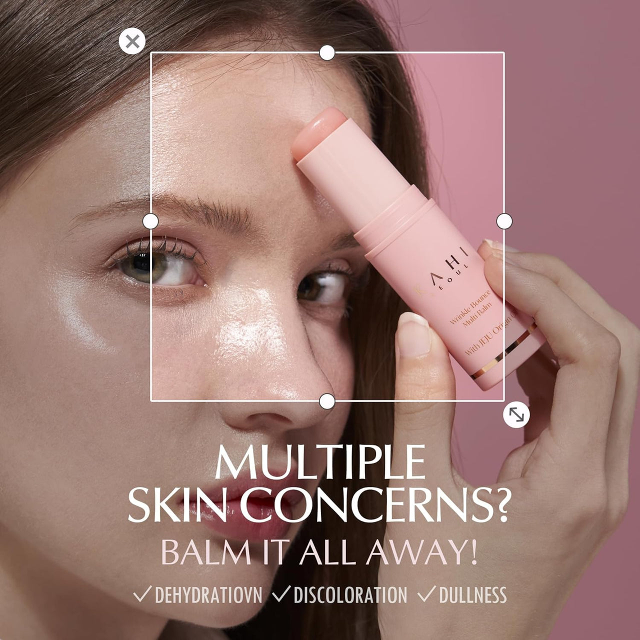 KAHI Wrinkle Bounce Multi Balm - DUO EDITION | All-in-One Hydrating Balm Eye Cream Make Up Base & Moisture Stick | Daily Moisturizer Stick with Salmon-derived sodium DNA (0.64 oz)