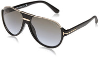 Thumbnail for Tom Ford Modern Rectangular Sunglasses, Black (Nero Lucido/Verde Grad), 59