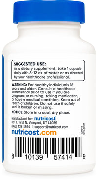 Thumbnail for Nutricost N-Acetyl L-Cysteine (NAC) 600mg, 30 Vegan Capsules - GMO Free, Gluten Free, Vegetarian Caps