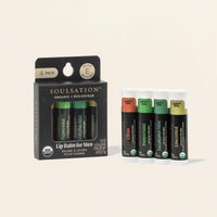 Thumbnail for Soulsation Organic Lip Balm Set for Men - 4 Flavors - 100% Natural Moisturizing for Cracked & Dry Lips