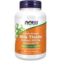 Thumbnail for NOW Foods Supplements, Silymarin Milk Thistle Extract 300 mg with Artichoke and Dandelion, Double Strength, Supports Liver Function*, 200 Veg Capsules