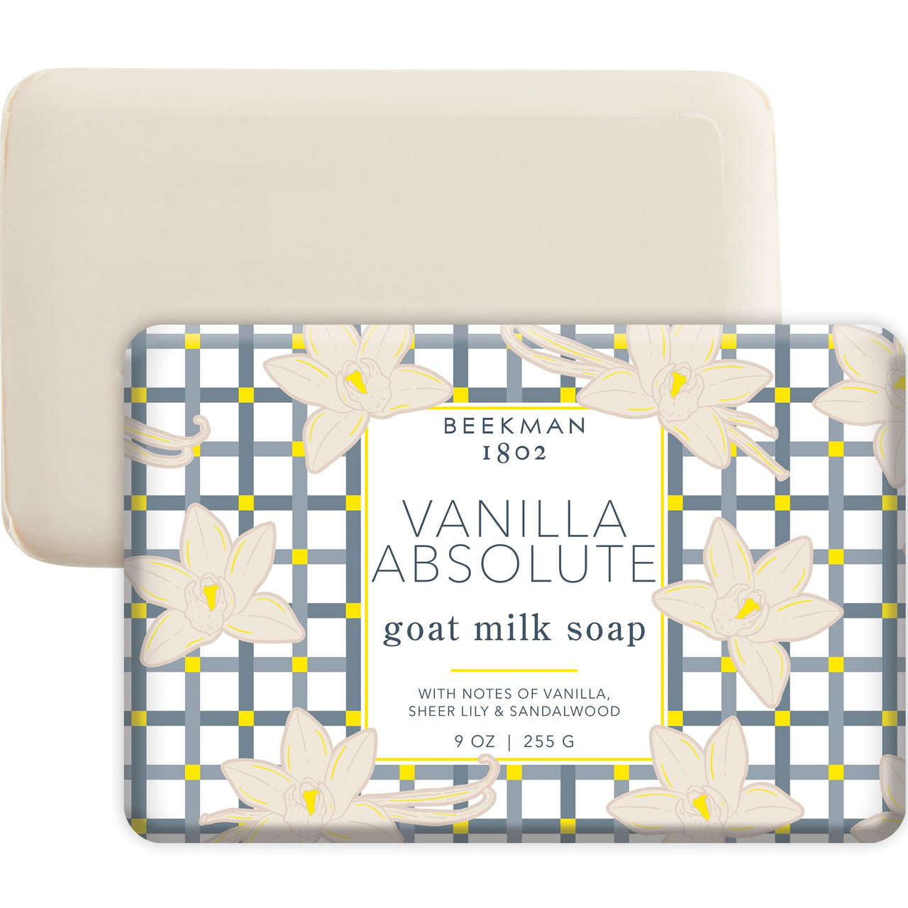 Beekman 1802 Goat Milk Soap – Moisturizing Hand & Body Soap Bar with Shea Butter & Botanical Oils, Triple-Milled, Non-Drying, Made for Sensitive Skin, Vanilla Absolute 9 oz