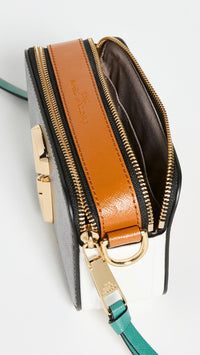 Thumbnail for Marc Jacobs Women's Snapshot Camera Bag, Black/Honey Ginger Multi, One Size