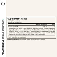 Thumbnail for Codeage Polyphenols Broad Spectrum Supplement - Blend of 15 Berries, Fruits, and Botanical Extracts, Decaf Green Tea Leaf, Quercetin, Resveratrol, Pomegranate, Turmeric - Non-GMO - 120 Capsules