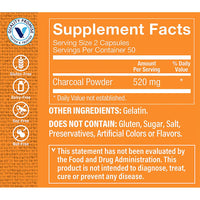 Thumbnail for The Vitamin Shoppe Activated Charcoal 520MG for Digestive Health (100 Capsules)