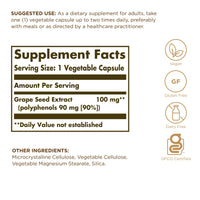 Thumbnail for Grape Seed Extract 100mg Solgar 60 VCaps